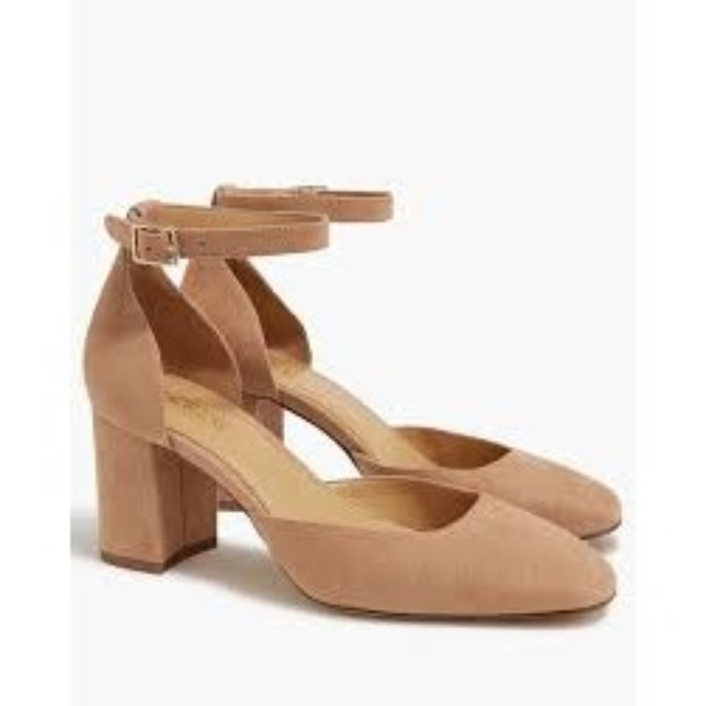 J. Crew Factory Beige Ankle Strap Heels